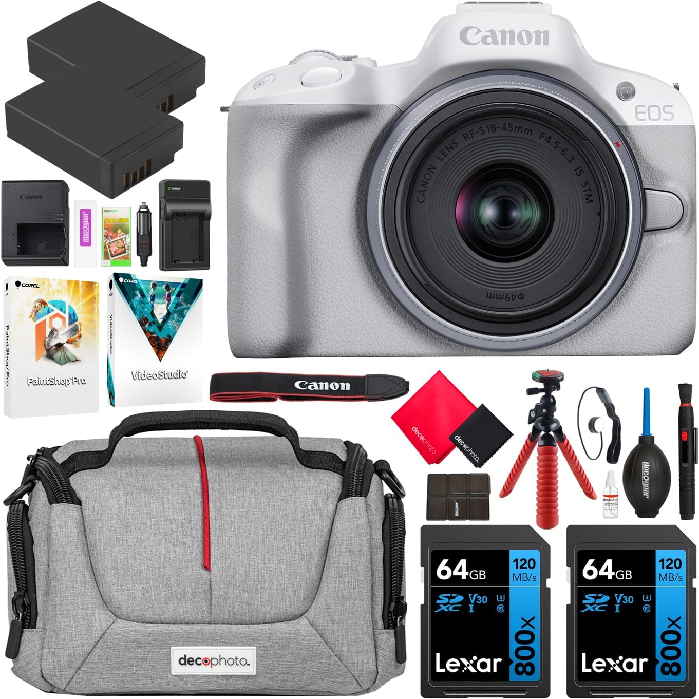 Canon EOS R50 Mirrorless Camera Bundle with Accessories Kit