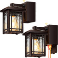 2-Pack Front Porch Lights with GFCI Outlet for Modern Homes