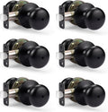 KNOBWELL Matte Black Privacy Door Knob Set for Interior Doors