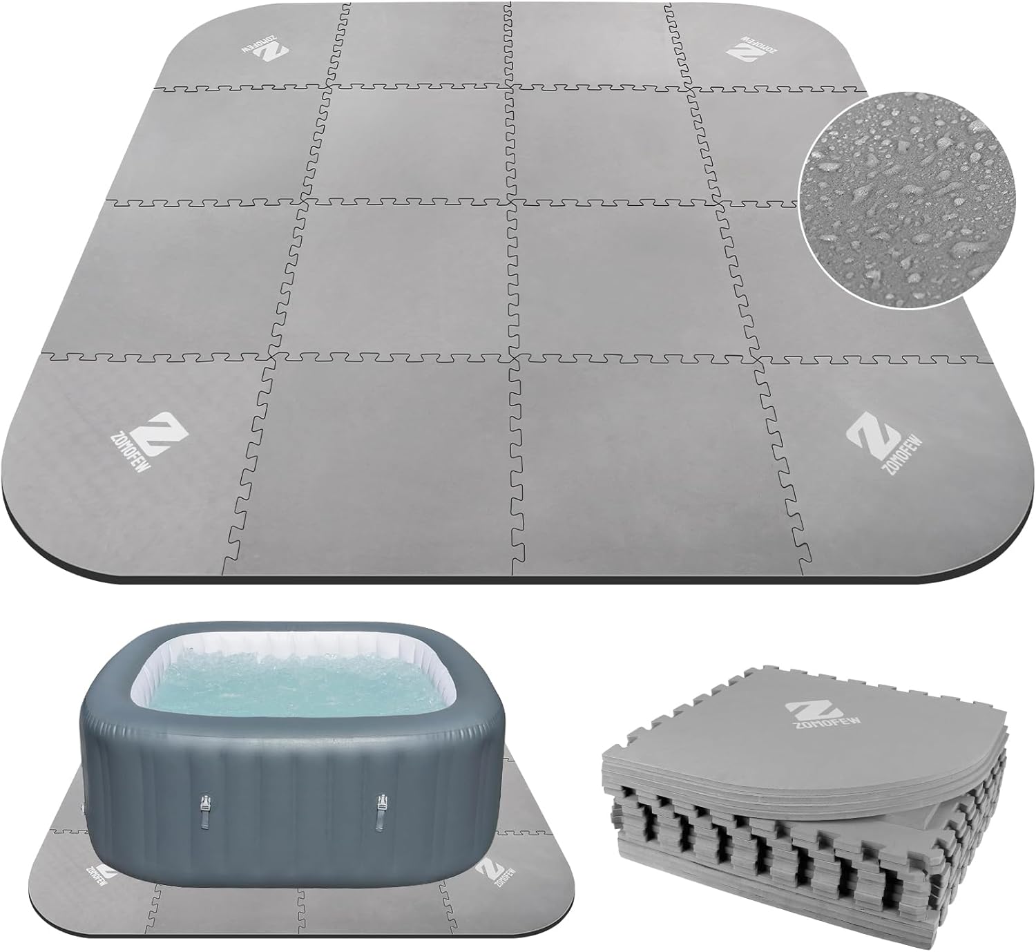 85IN Hot Tub Mat for Inflatable Tubs - Thick EVA Foam Pad