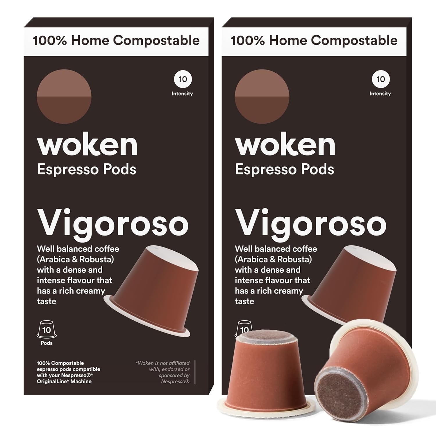 Vigoroso Dark Roast Compostable Nespresso Pods - Wake Up with Woken!