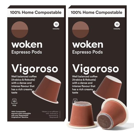 Vigoroso Dark Roast Compostable Nespresso Pods - Wake Up with Woken!