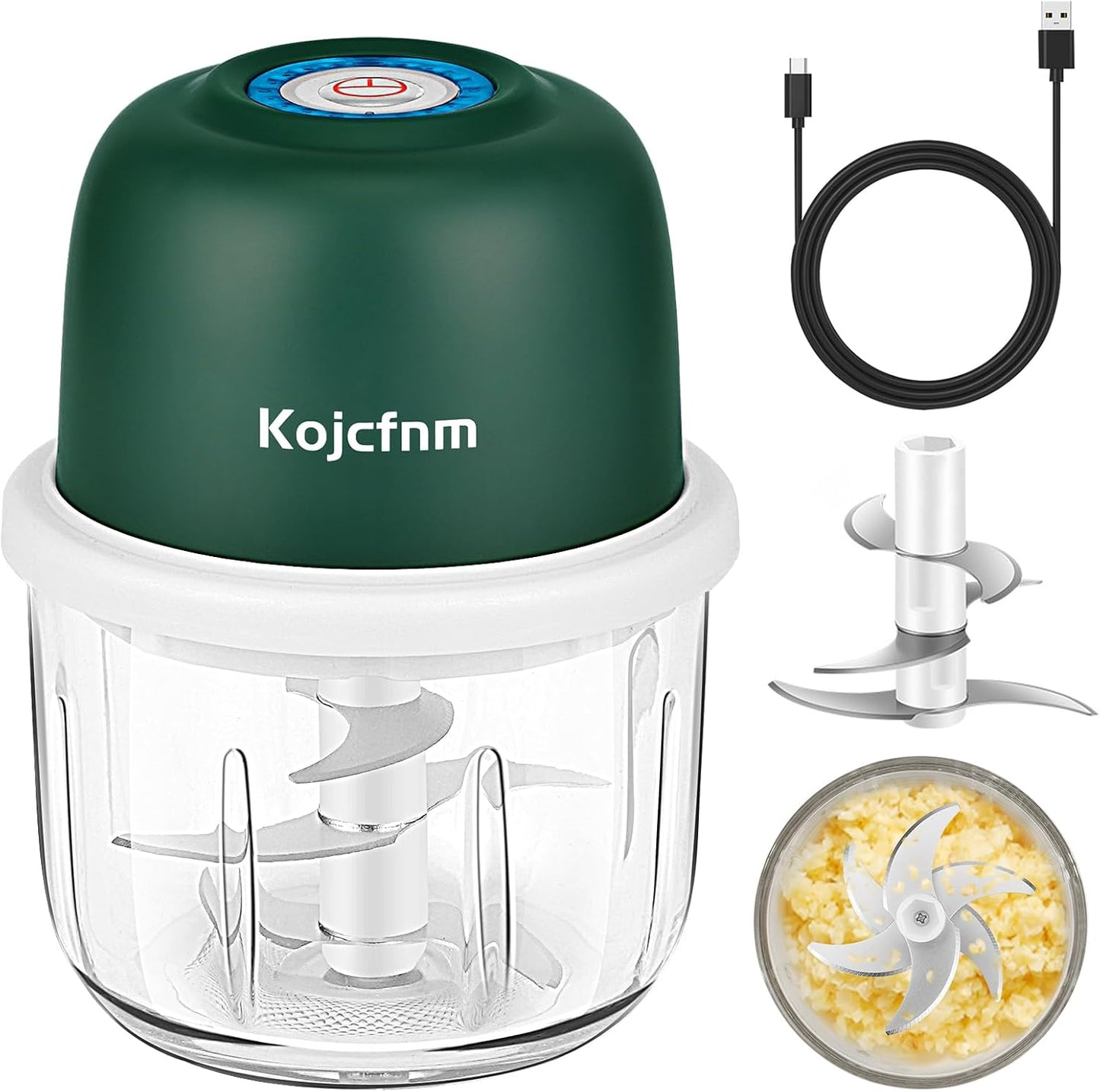 Rechargeable Mini Food Slicer - 6 Blades, 350ml Bowl!