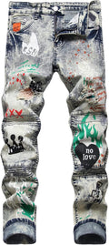 Men's Patchwork Camo Slim Fit Denim Jeans - Comfort Skinny
