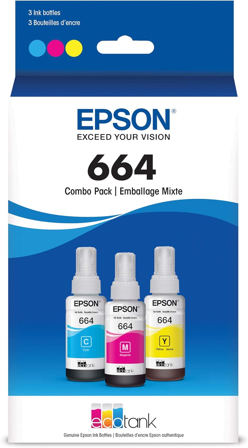 EPSON 664 EcoTank Ink Combo Pack - Vivid Colors & Ultra-high Capacity!