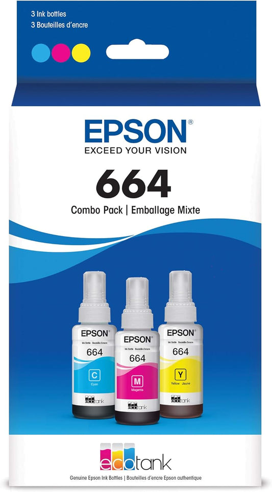 EPSON 664 EcoTank Ink Combo Pack - Vivid Colors & Ultra-high Capacity!