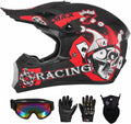SPARK DOT Youth Motocross Helmet 4Pcs Set - Full Face Kids Gear