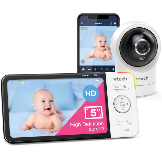VTech Smart Baby Monitor: 1080p HD Video, 360 Pan, 2-Way Talk