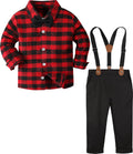 Toddler Boy Formal Suit with Suspenders and Bow Tie - Gentleman's