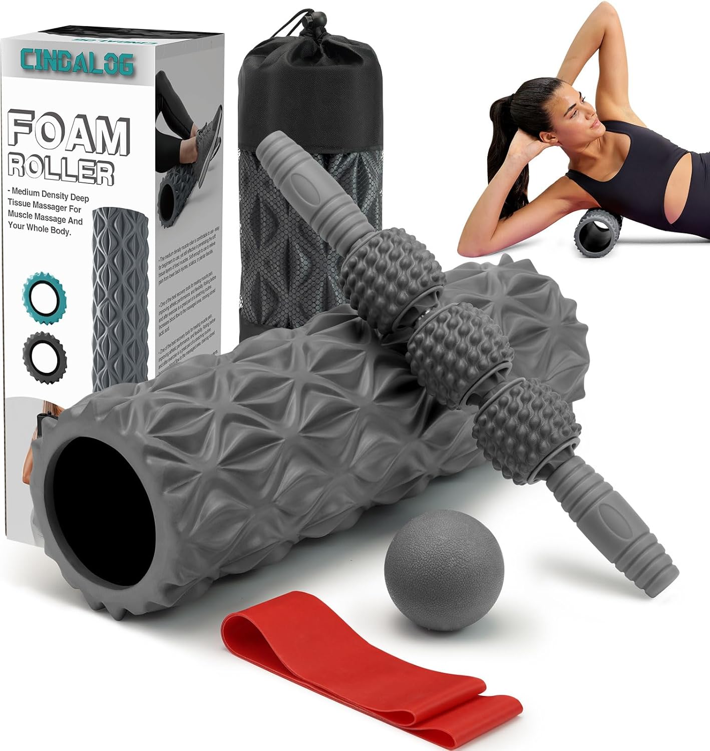 5 in 1 Foam Roller Set for Deep Muscle Massage and Fitness