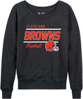 Cleveland Browns Womens Slouchy Raglan Crewneck - Game Day Comfort