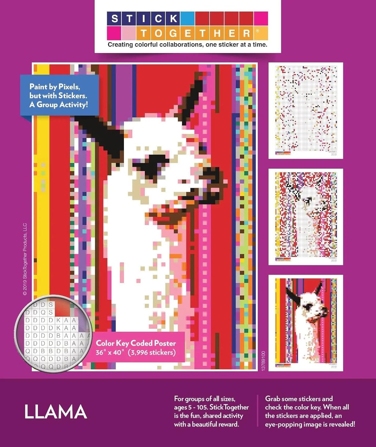 Llama Mosaic Sticker Art Kit for Creative Family Fun Together