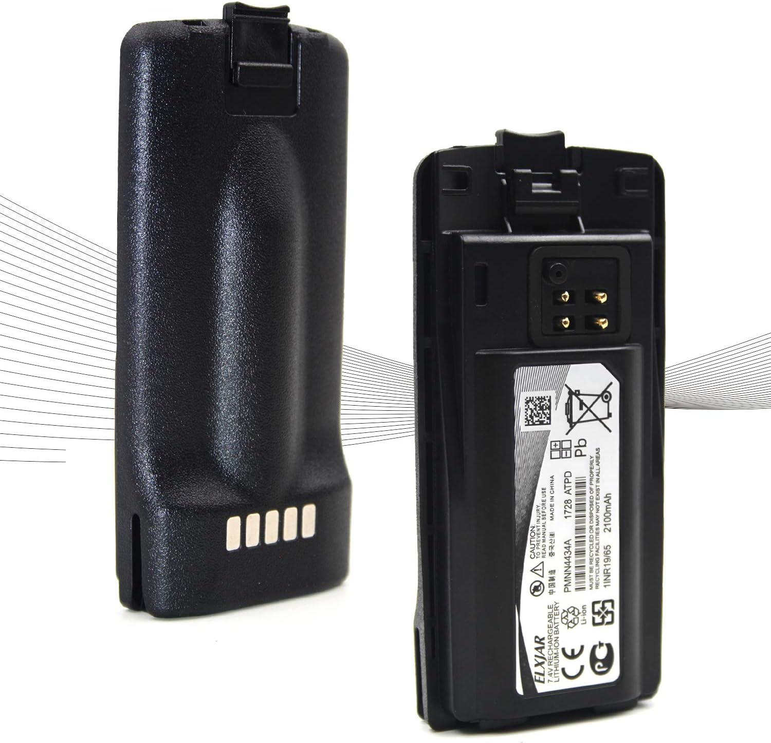 elxjar 2-Pack 7.4V 2100mAh Li-ion Battery Replacement for Motorola