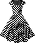 Women's Cocktail Party Cap Sleeve Retro Swing Dress with Pockets