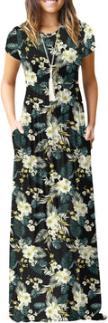 EUOVMY Women's Short Sleeve Loose Maxi Dress - Comfortable Everyday is