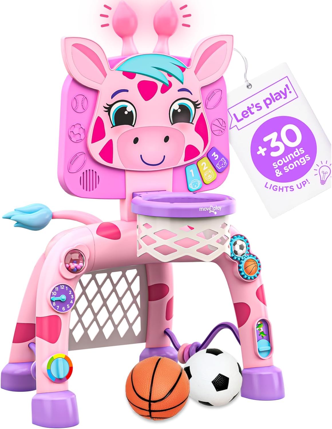 Giraffe Basketball Hoop & Soccer Goal Activity Center for Kids