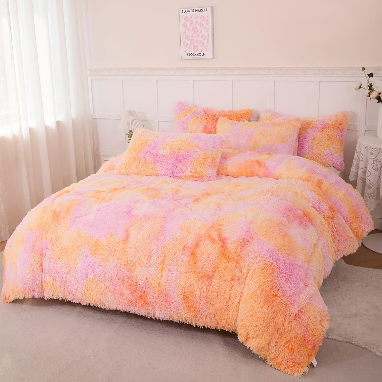 PERFEMET Fluffy Bedding Set Twin Size for Cozy Girls Room