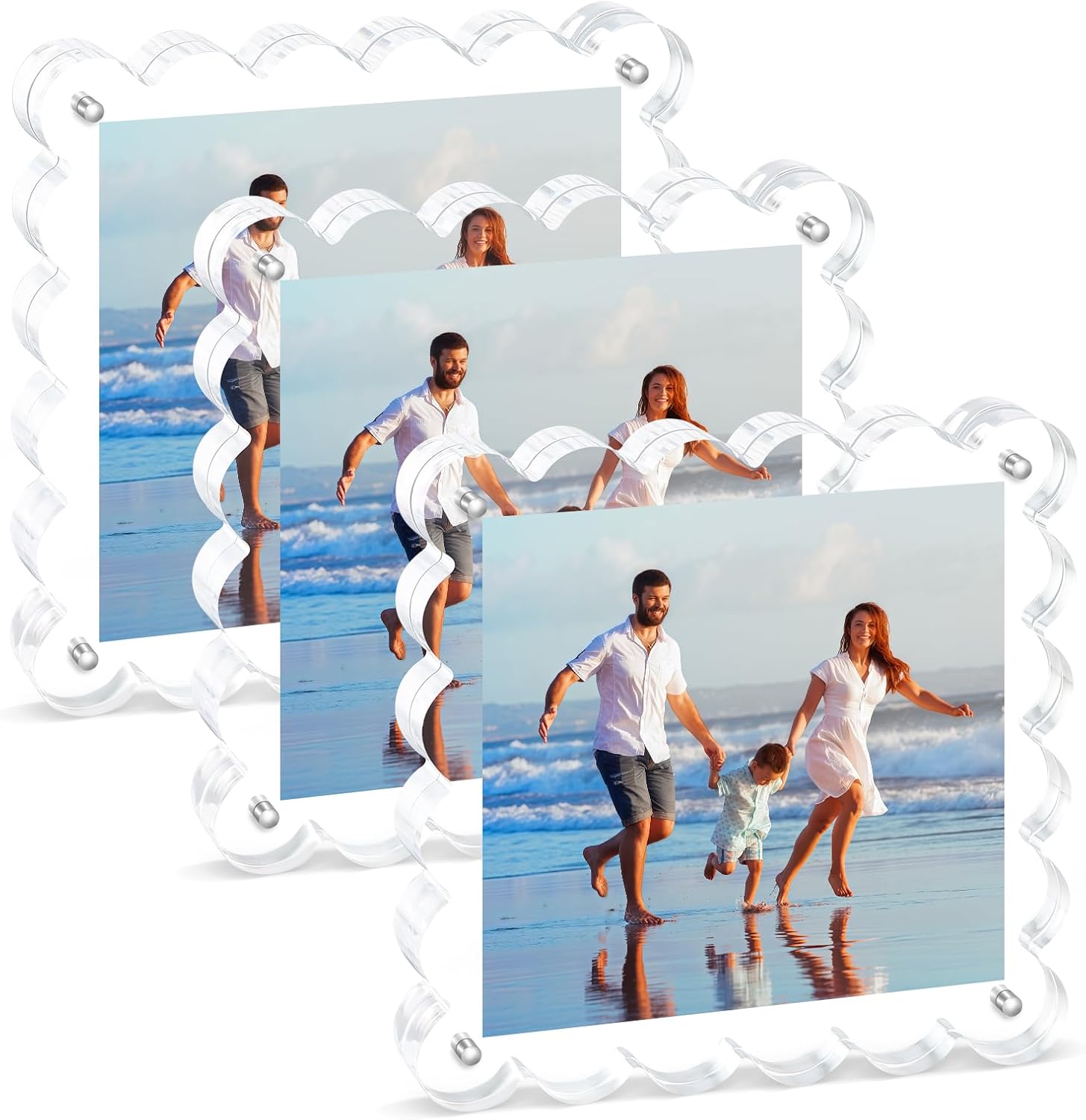 3Pack Clear Magnetic Picture Frames 55 Inch for Modern Decor