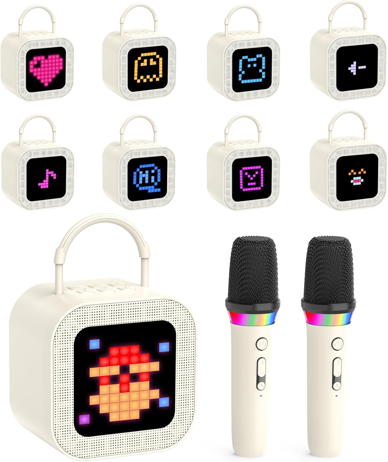 Mini Karaoke Machine for Kids and Adults with 2 Wireless Mics