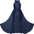 Shiny Halter Neck Dress for Girls Ideal for Celebrations and Events