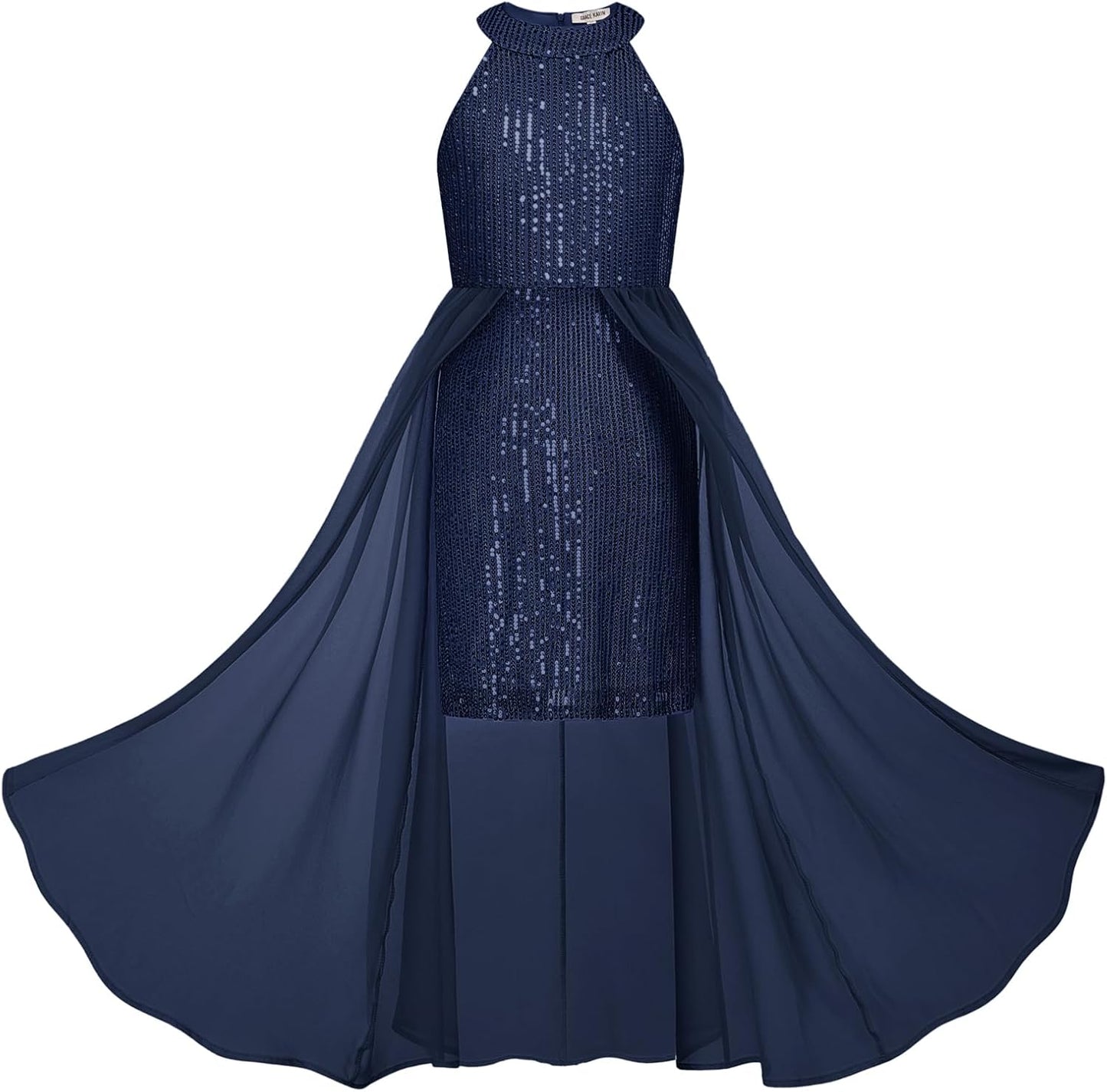 Girls Halter Neck Sequin Dress for Parties and Birthdays