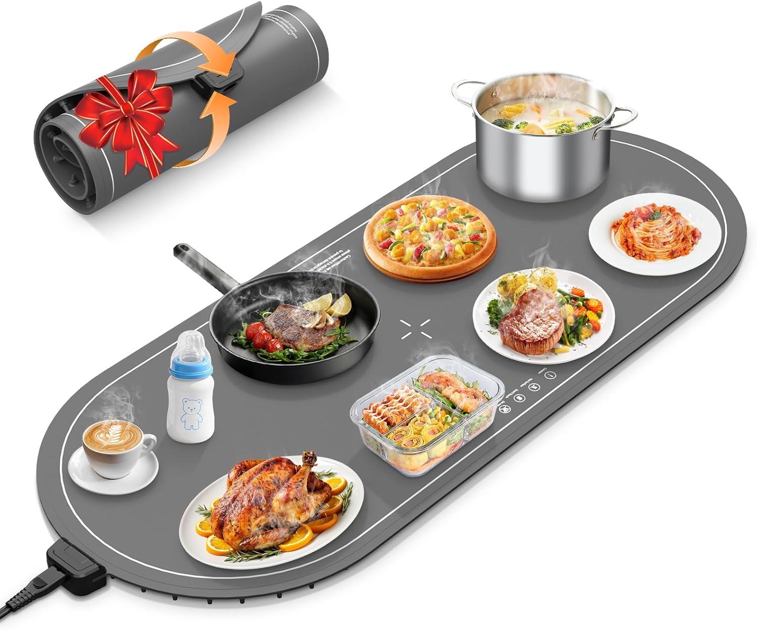 Extra Large Food Warming Mat with Timer and 3 Temperature Levels