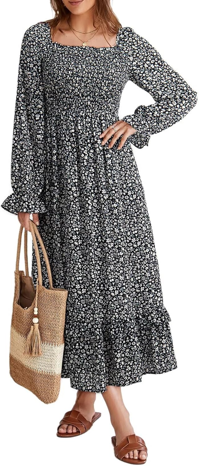 Dokotoo Boho Dresses for Women 2025 Floral Maxi Dress Style