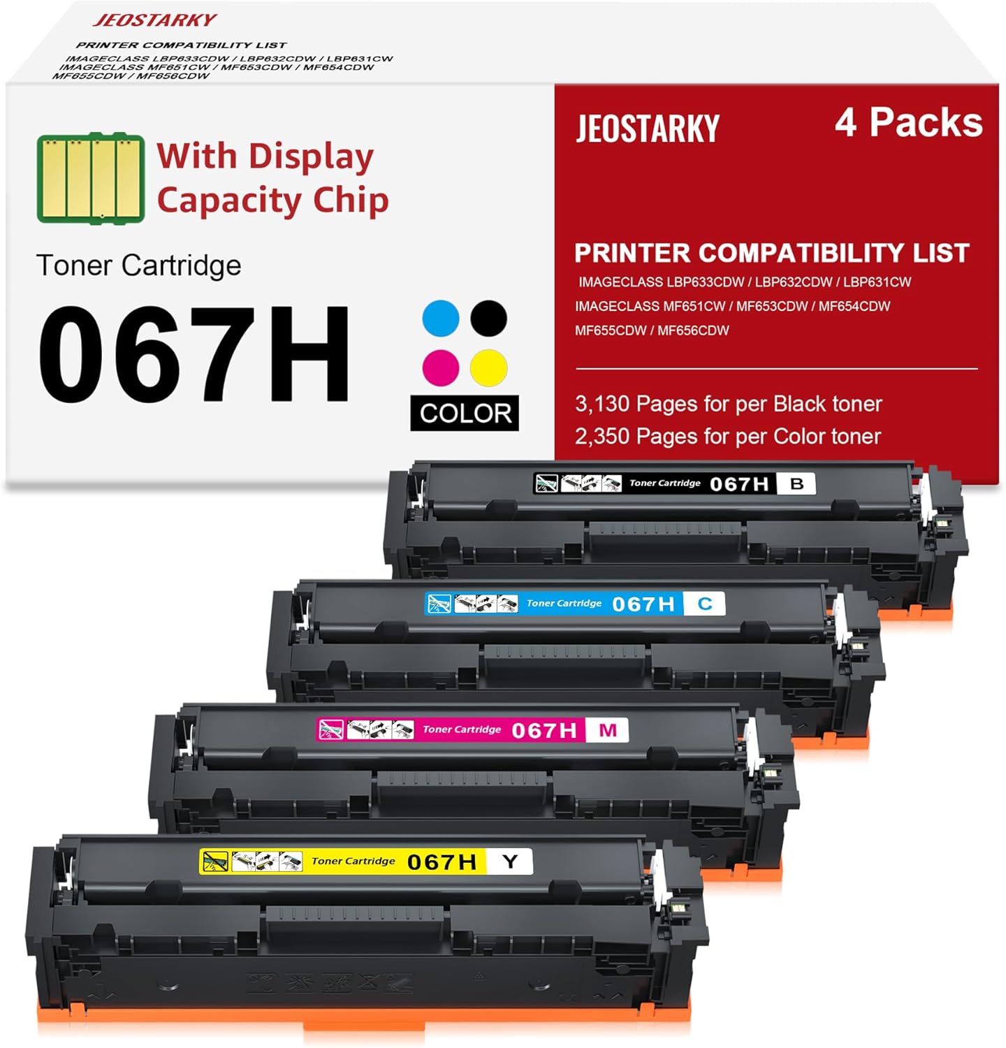 Compatible Canon 067H Toner Cartridge Set for ImageClass Printers