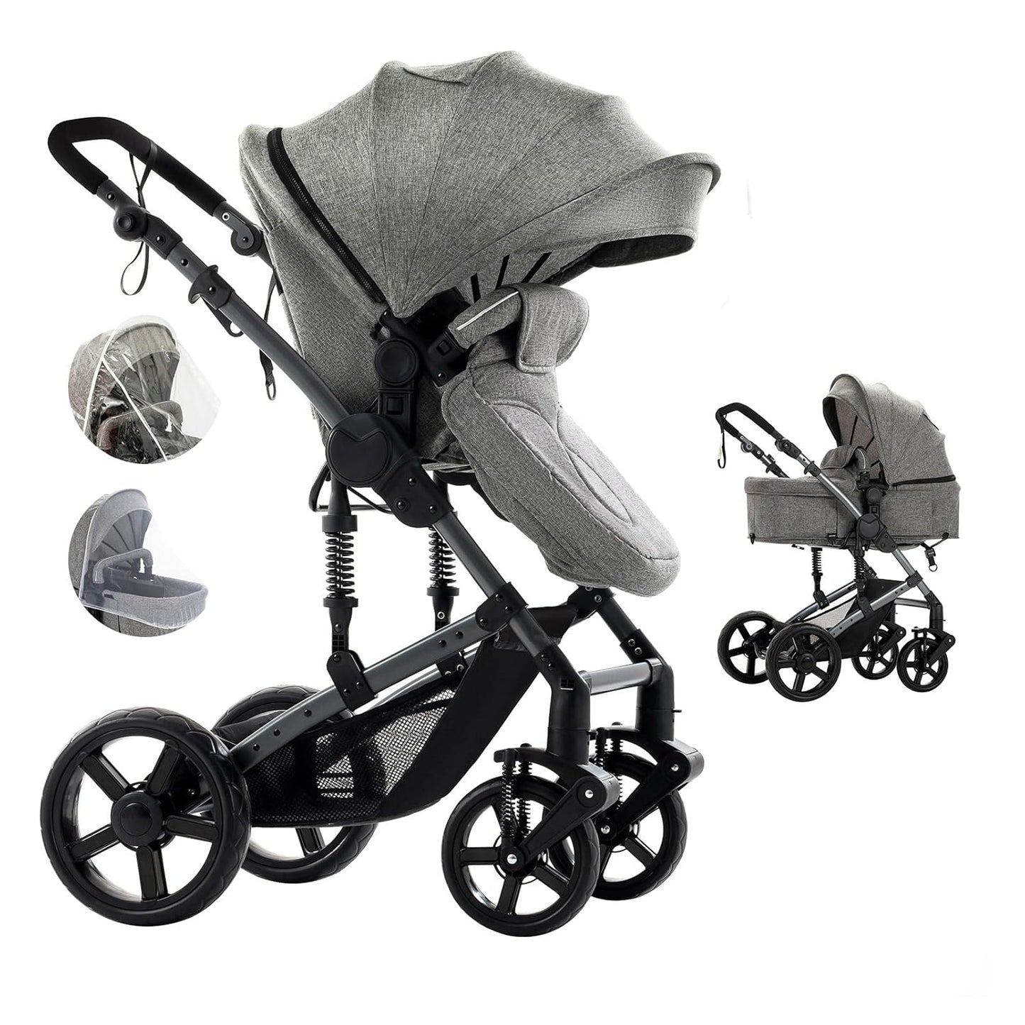 2 in 1 Baby Stroller with Unique Braking System for Safety