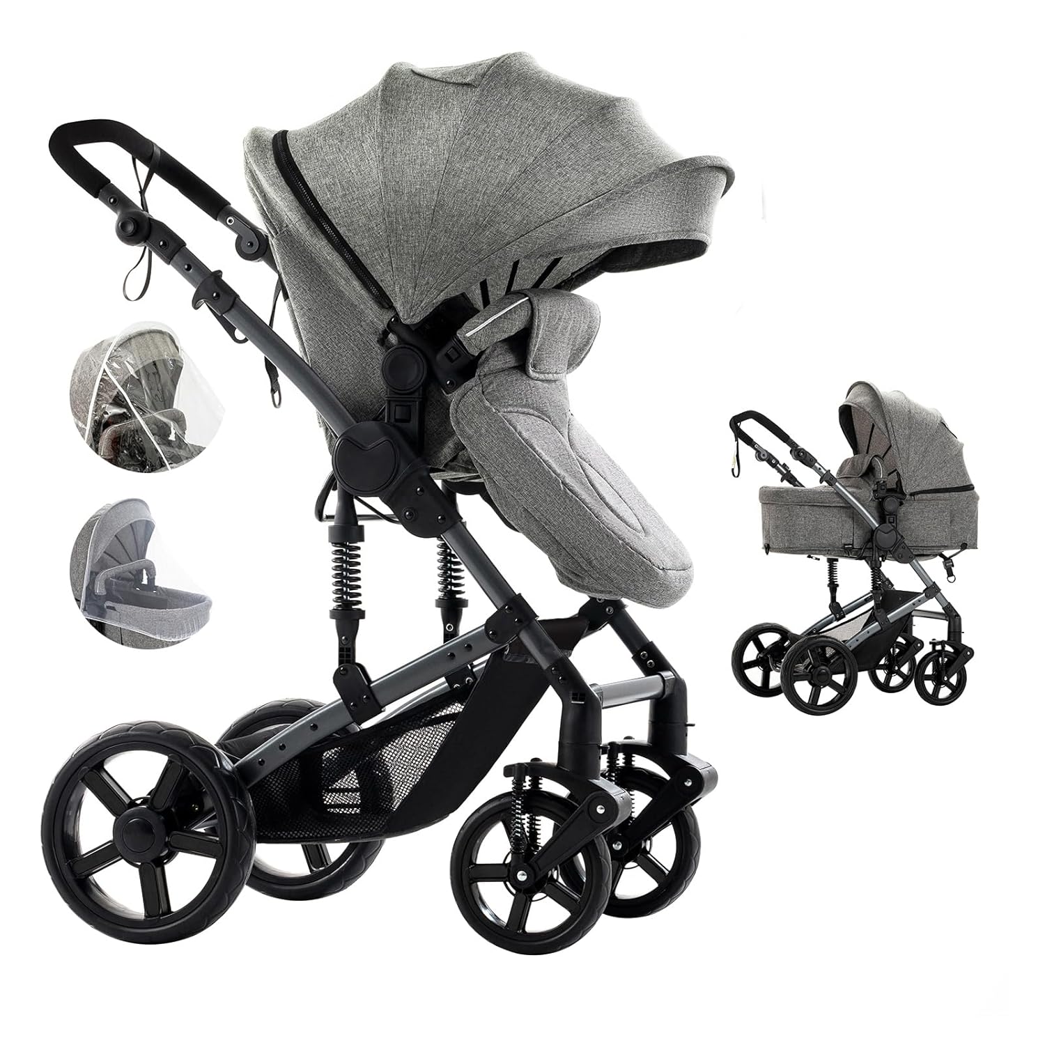 2 in 1 Baby Stroller with Unique Braking System for Safety