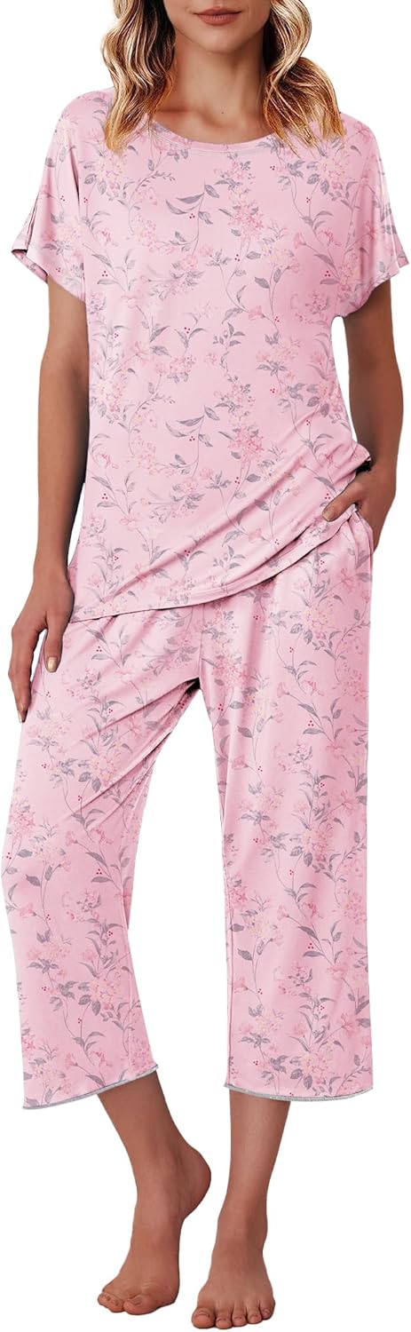 Ekouaer Women's Capri Pajama Sets for Comfort and Style