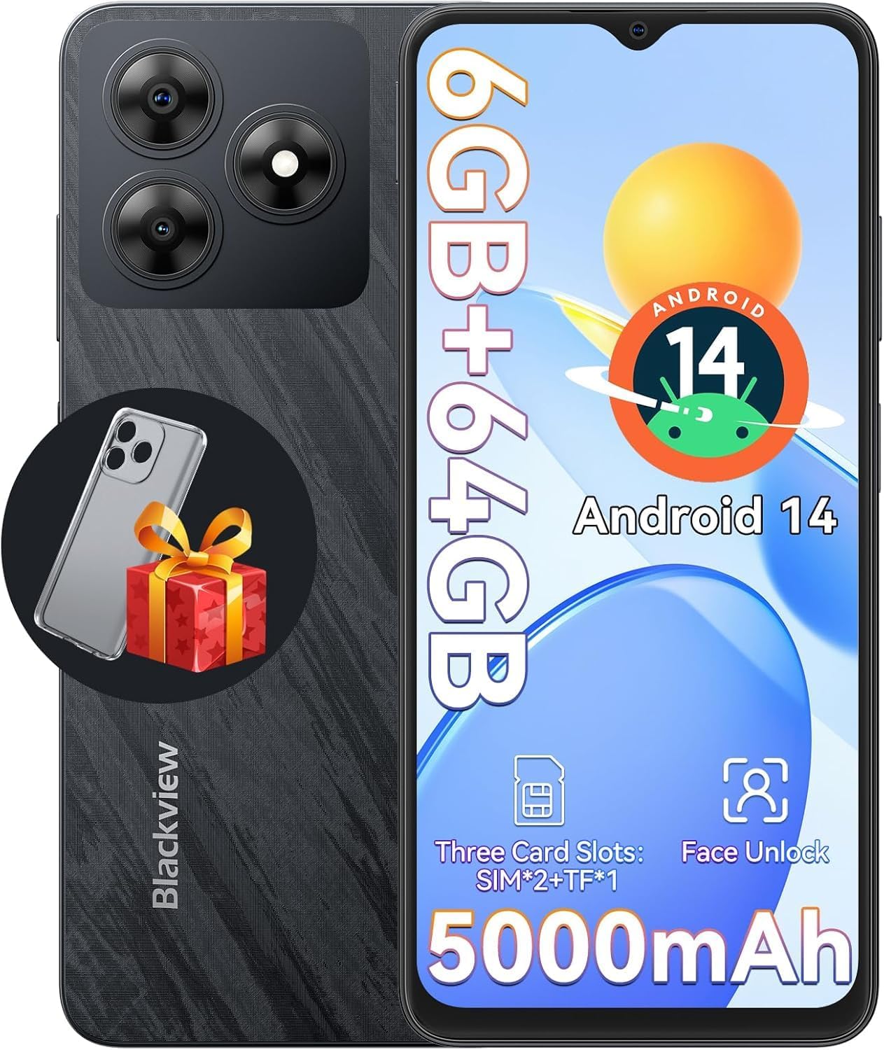 Blackview Wave 8C Unlocked Android Phone with 6.56 in Display