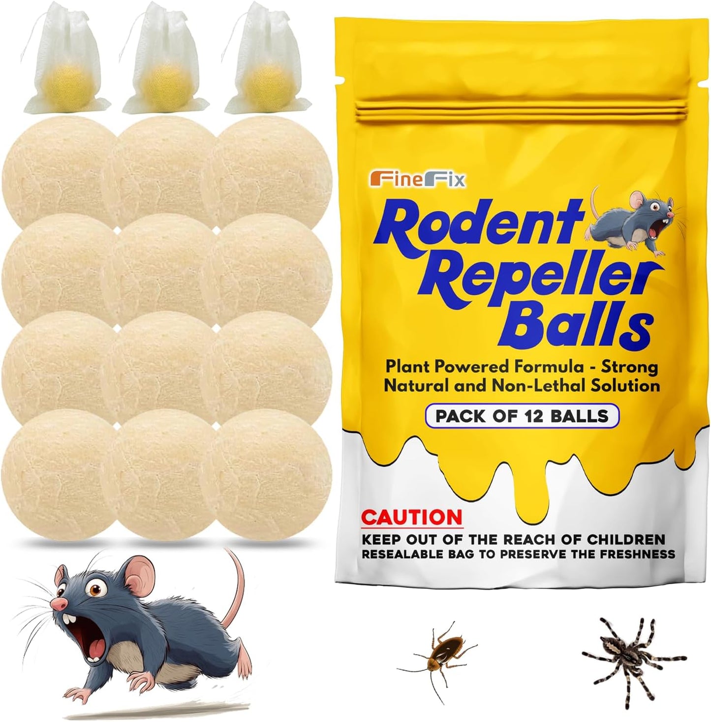 FINEFIX Moth Balls for Outdoor Use - Best Rodent Deterrent Pack