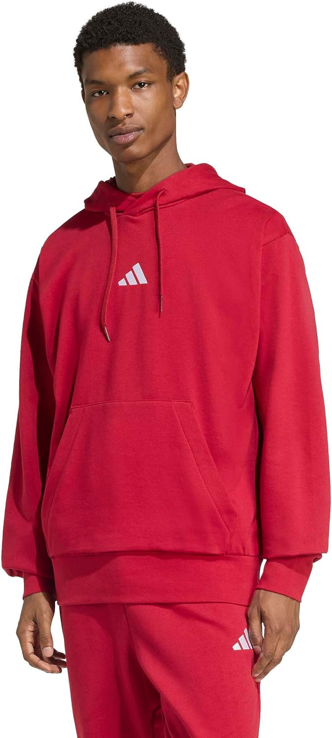 adidas Mens Essentials Feelcozy Fleece Hoodie for Comfort