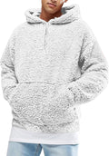 Runcati Mens Fuzzy Sherpa Pullover Hoodie Sweatshirt - Cozy Winter Fit