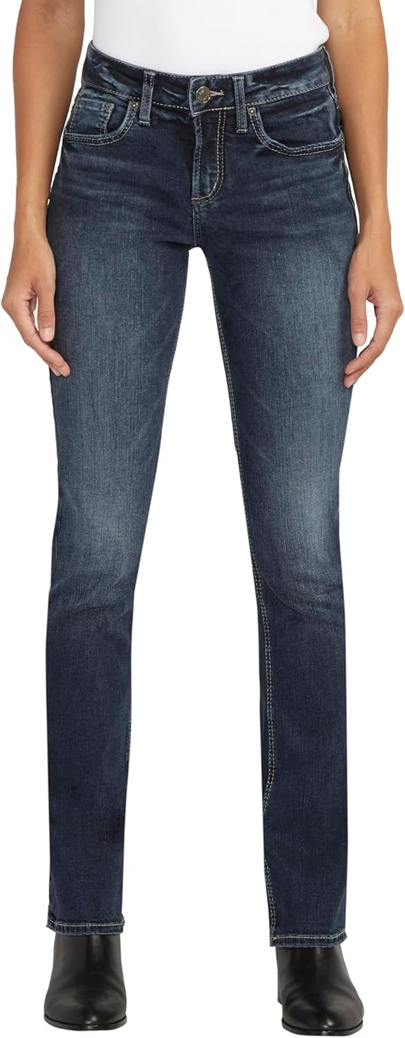 Suki Mid Rise Curvy Fit Slim Bootcut Jeans for Women