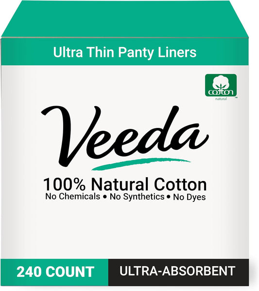 Veeda Natural Cotton Ultra Thin Panty Liners for Women - 240 Count