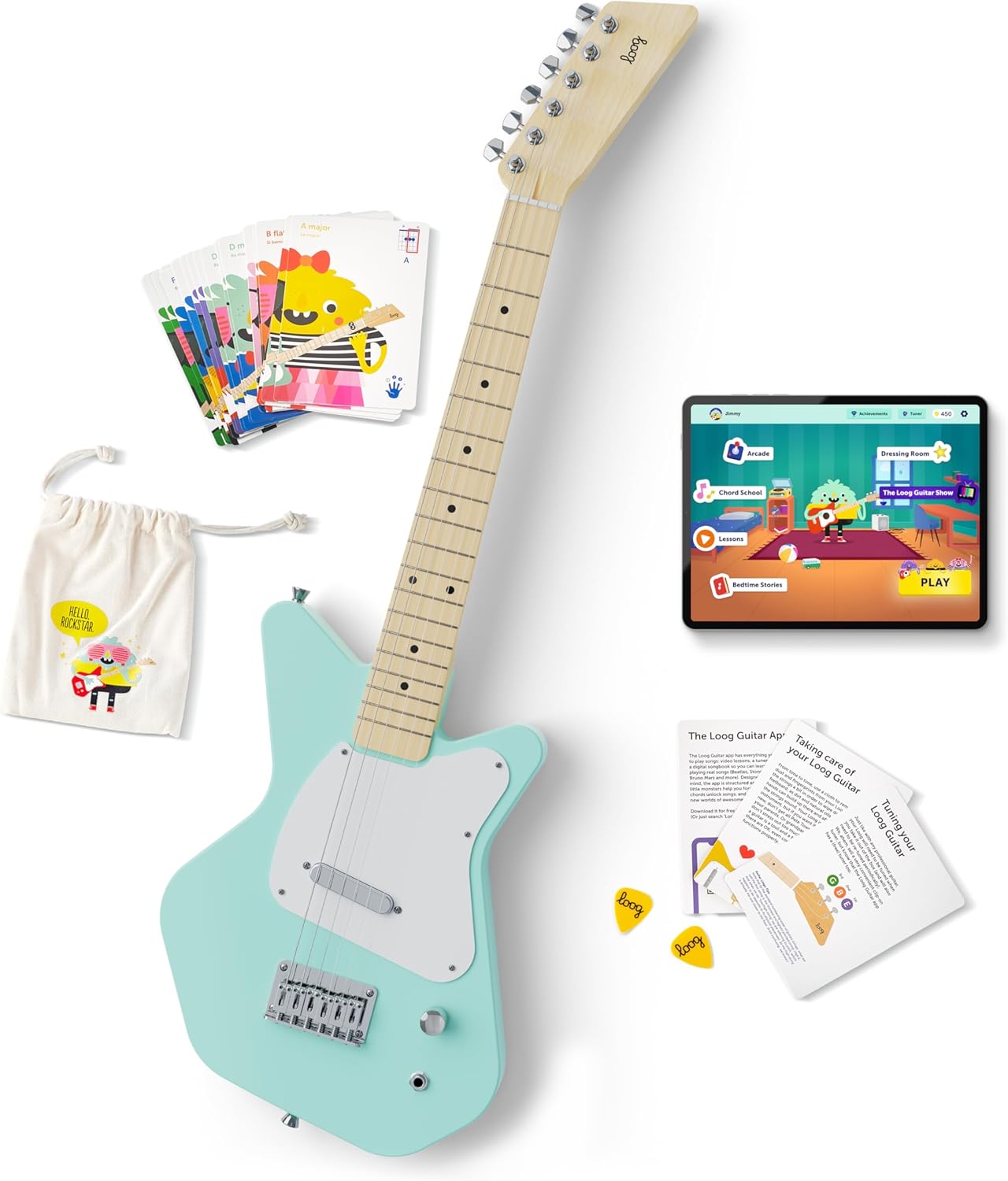 Loog Pro VI Electric Kids Guitar for Beginners Ages 9