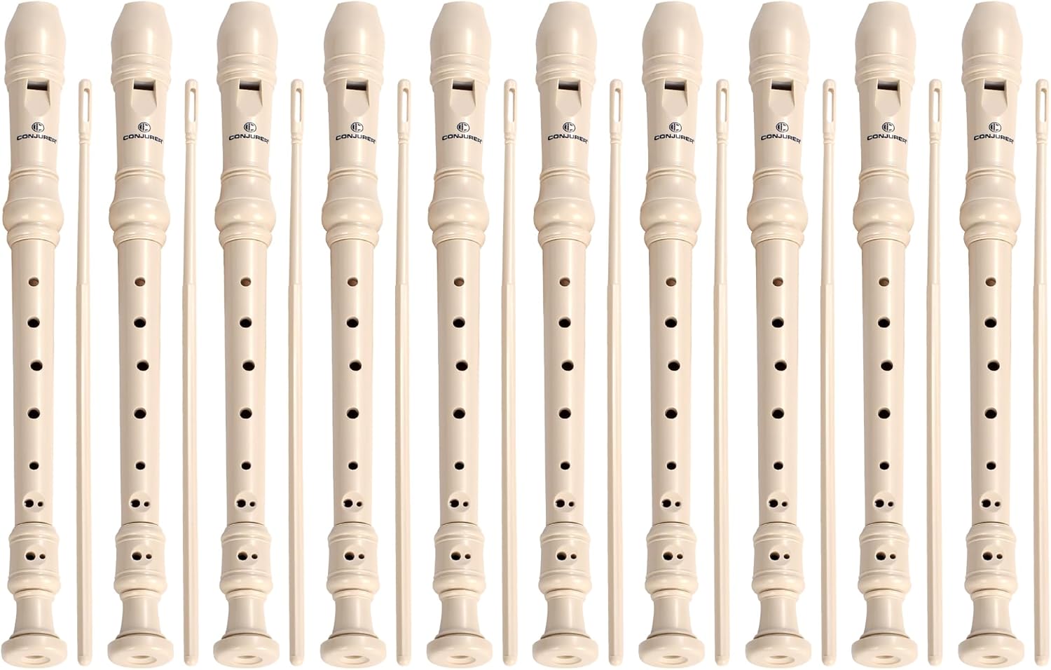 CONJURER 10Pc Soprano Recorder Set for Kids and Beginners