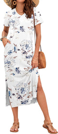 MISFAY Women Summer Midi Dress Casual Loose Short Sleeve - Travel