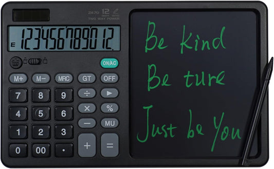 Yinow Large Display Desk Calculator with 7'' Writing Pad
