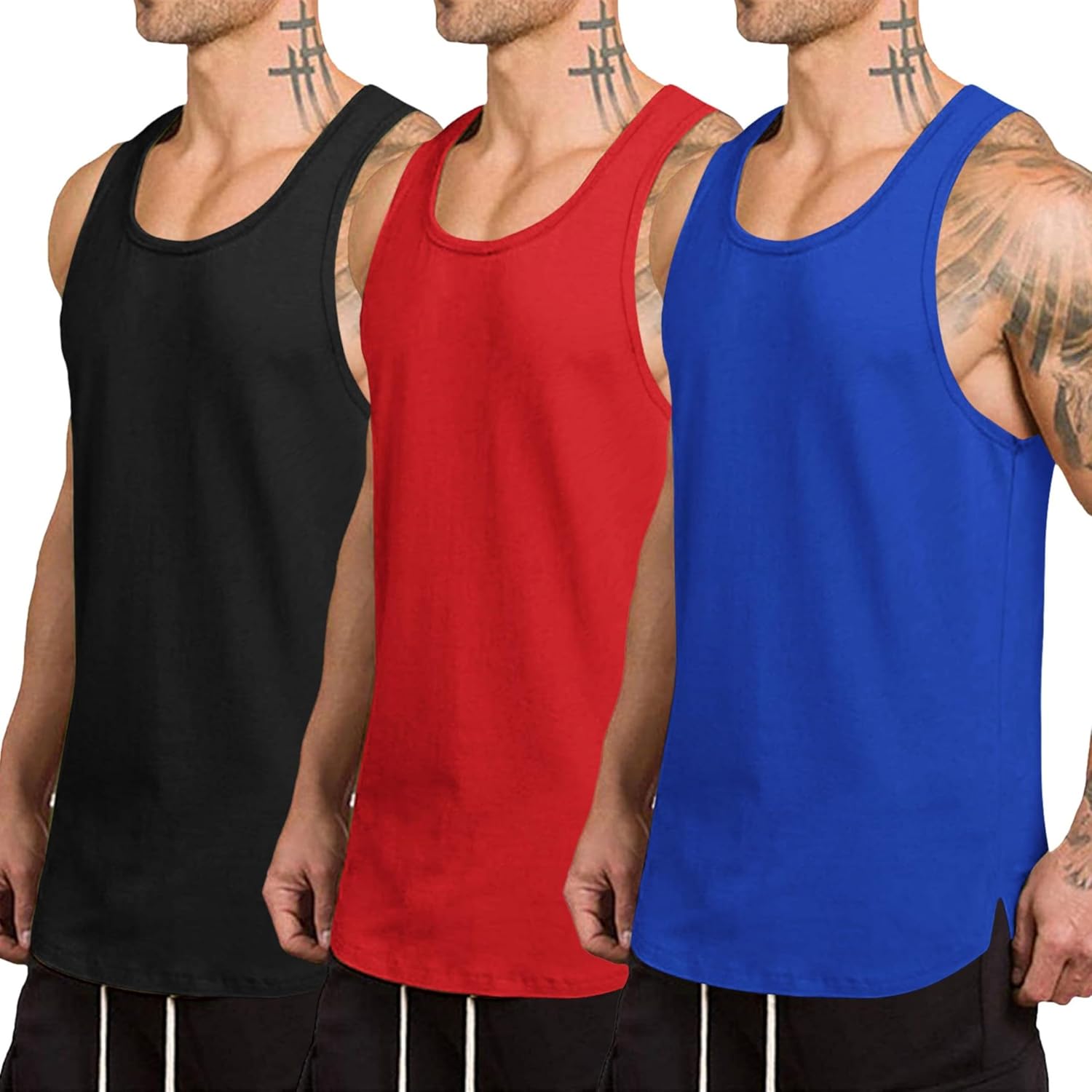 COOFANDY Men's Quick Dry Workout Tank Top 3 Pack for Fitness