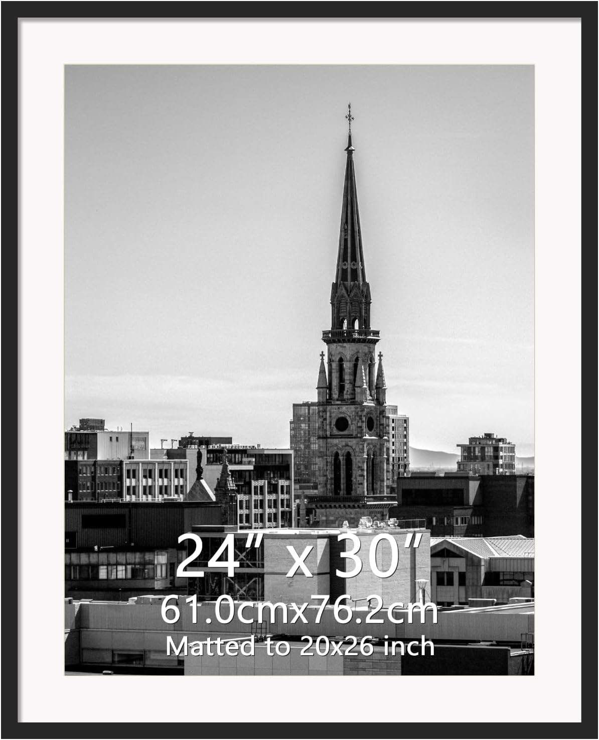 24x30 Black Plastic Frame for Wall Hanging - Versatile Display