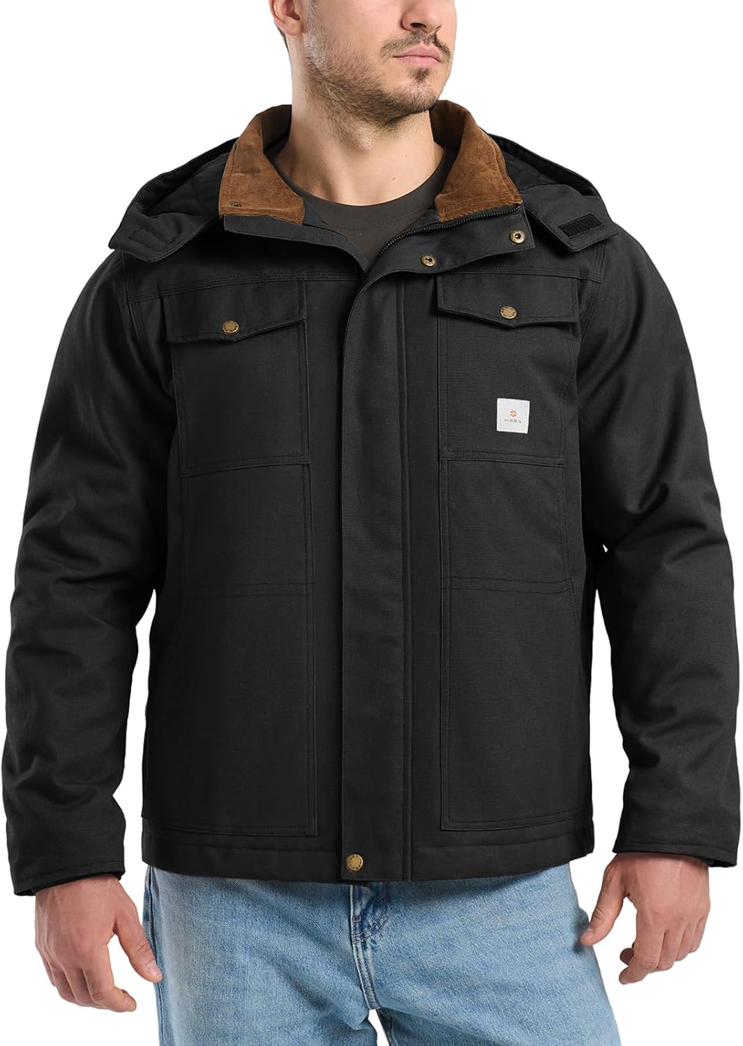 HISEA Winter Work Jackets for Men - Insulated Utility Coat