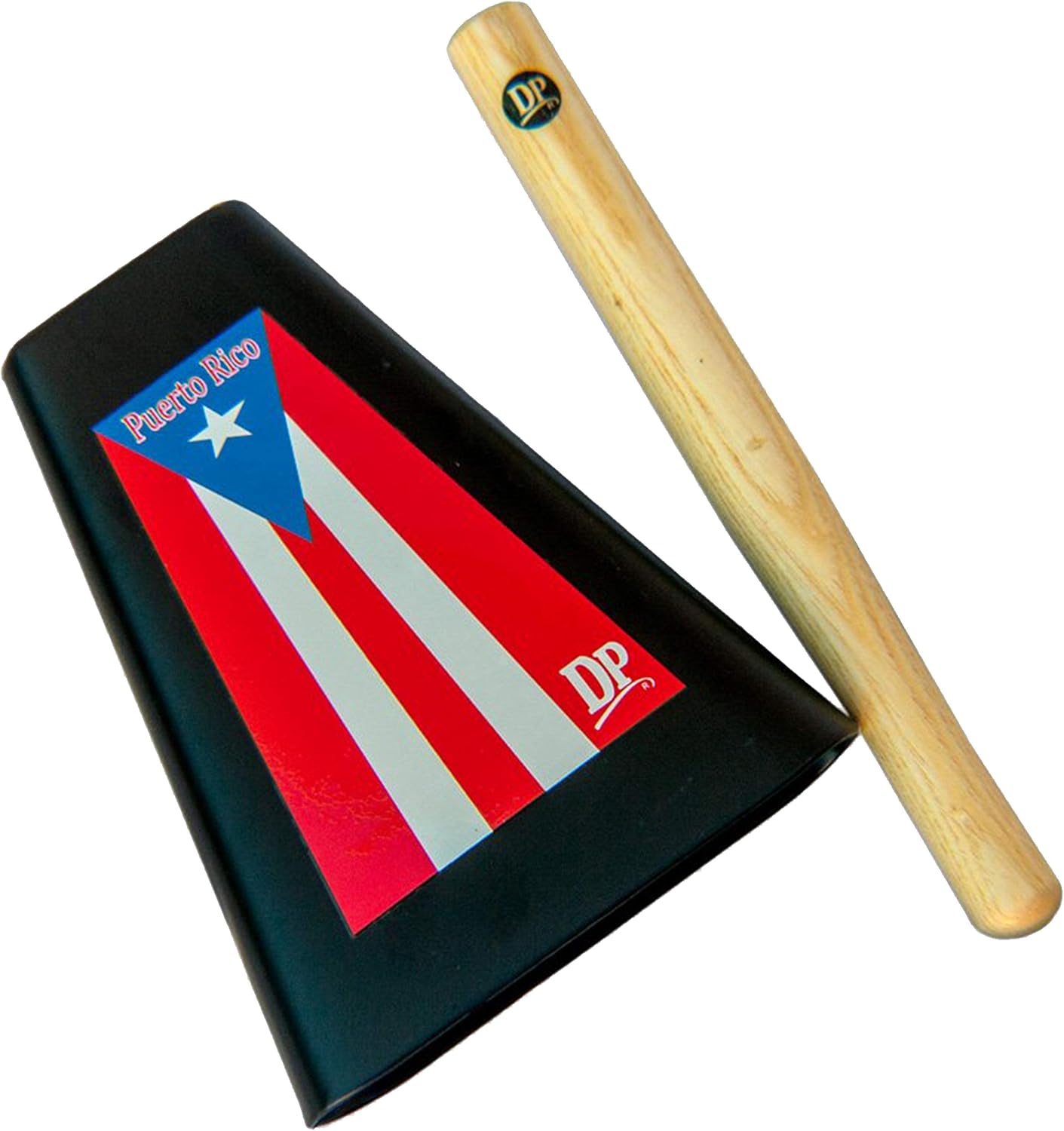 DP Music Puerto Rico Flag 8 Inch Metal Cow Bell Noise Maker