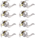 Gobrico Satin Nickel Passage Door Levers 8 Pack - Durable Wave Style
