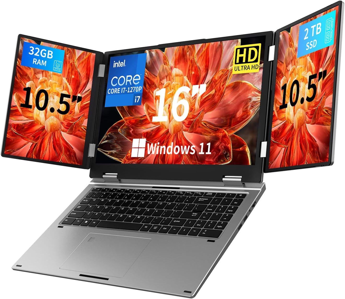 Triple Screen Laptop with Core i7, 32GB RAM, 2TB SSD for All