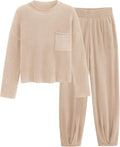 Two Piece Sets for Women Pullover Sweater High Waisted Sweatpants