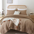 ROSGONIA Queen Comforter Set Dark Khaki Brown - Soft All-Season