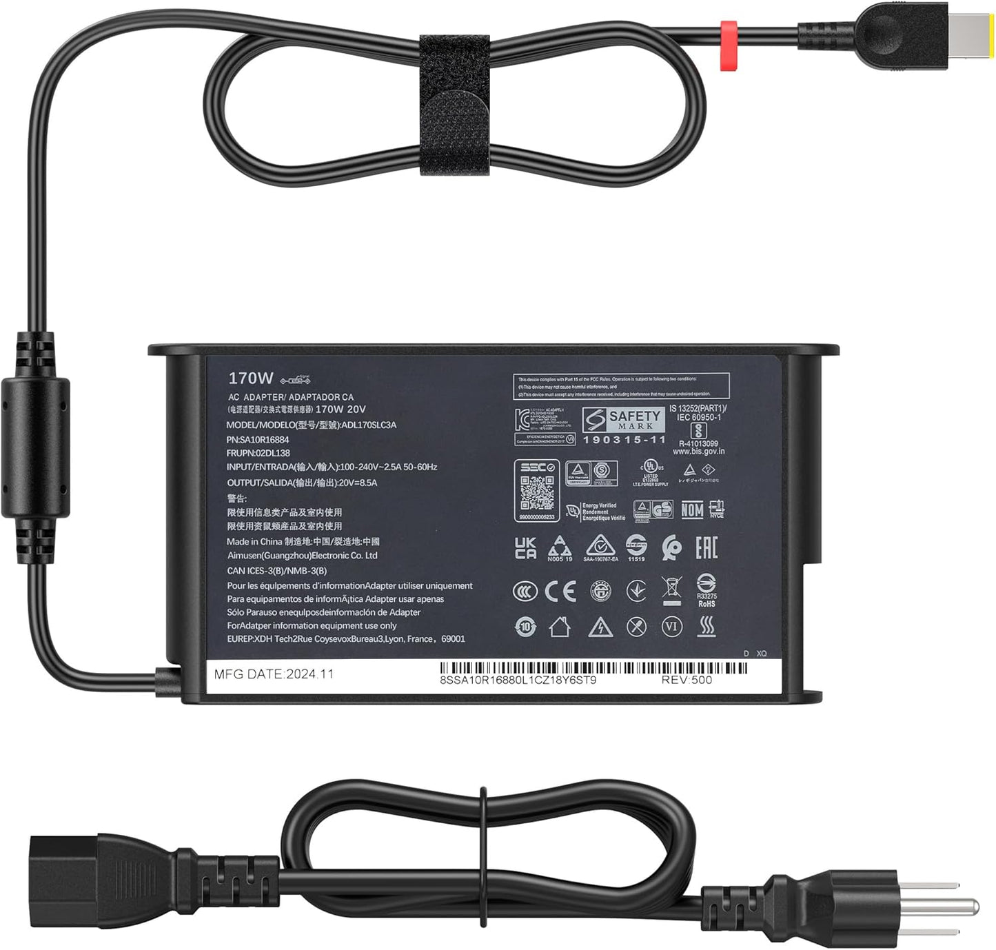 Slim 170W Laptop Charger for Lenovo Legion and ThinkPad Models